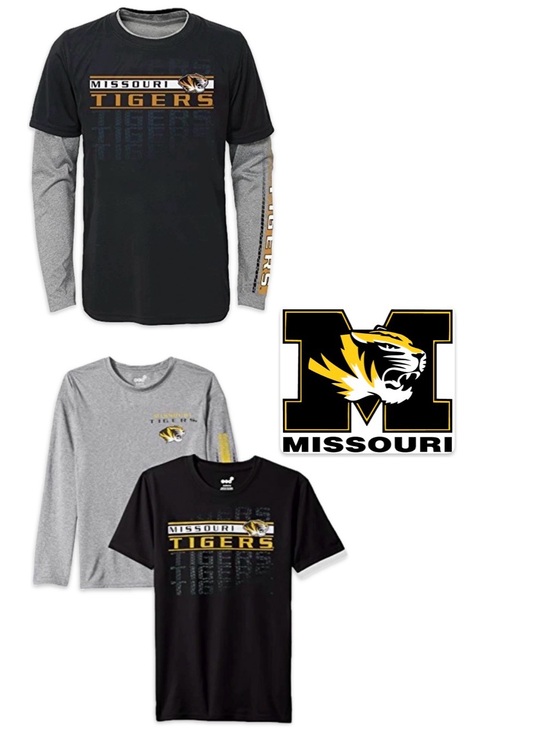 Gen2 Other - NWT Lot of 2x [Gen2] Missouri Tigers NCAA Long/Short-Sleeve Shirts Youth L 14/16